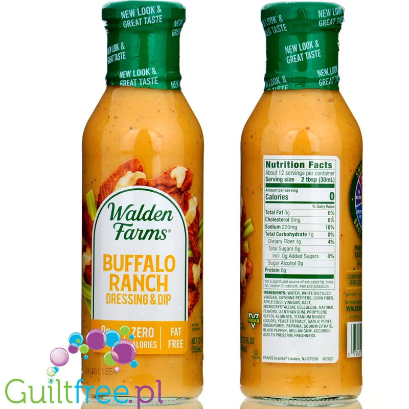 Walden Farms Dressing, Buffalo Ranch USA - 0kcal, pikantny sos do skrzydełek z kurczaka ze stewią