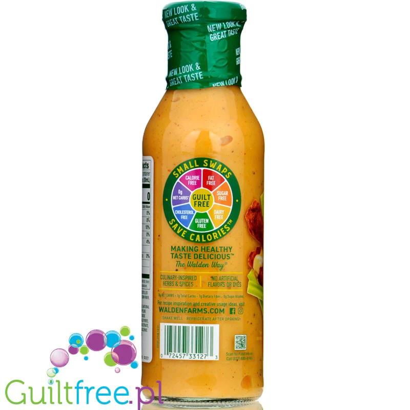 Walden Farms Dressing, Buffalo Ranch USA - 0kcal, pikantny sos do skrzydełek z kurczaka ze stewią - Image 2