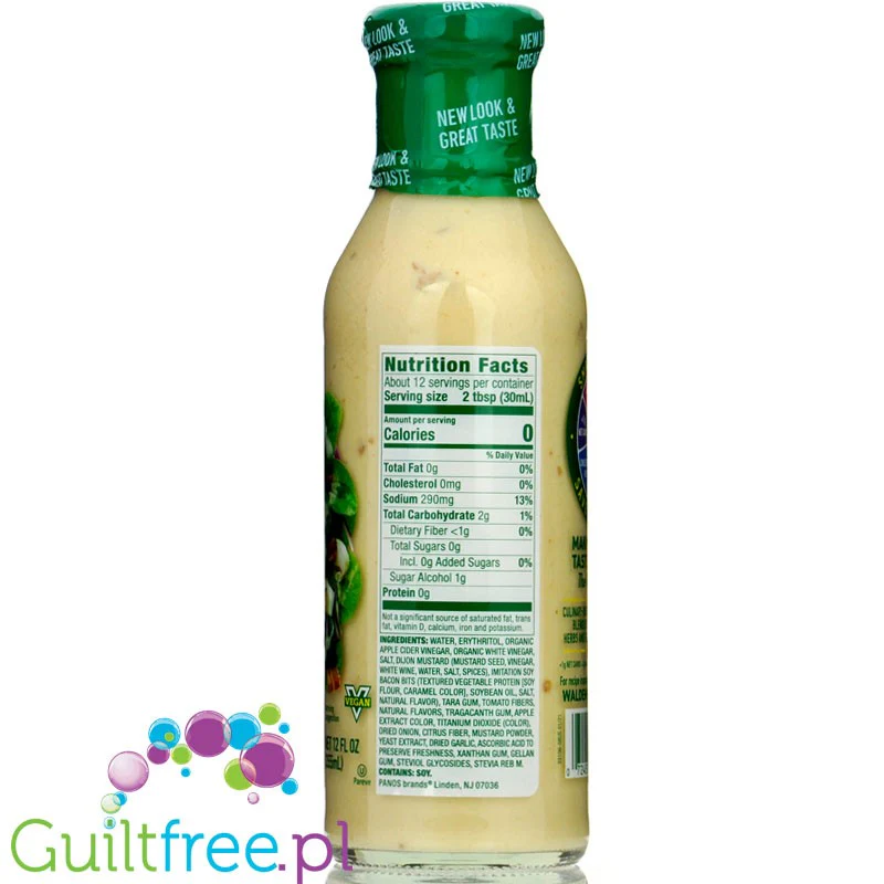Walden Farms Dressing, Creamy Bac'n USA - 0 kcal, dressing śmietanowo-bekonowy bez sukralozy - Image 3