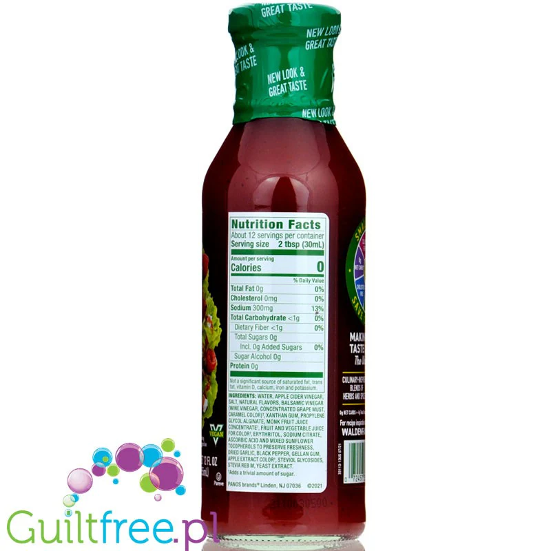 Walden Farms Dressing, Raspberry Vinaigrette USA - 0kcal, dressing malinowy winegret ze stewią - Image 3