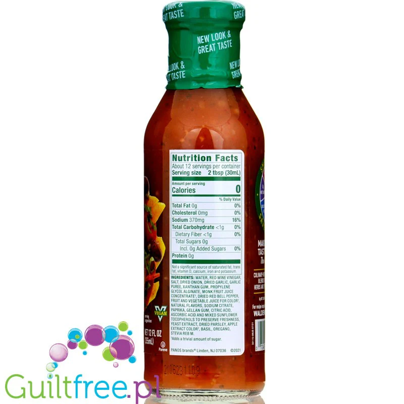Walden Farms Dressing, Zesty Italian USA - 0kcal, dressing paprykowo-ziołowy winegret ze stewią - Image 3