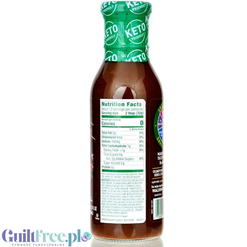 Walden Farms Keto Sauce, Honey Barbecue - sos BBQ o smaku miodowym bez cukru i kalorii - Image 4