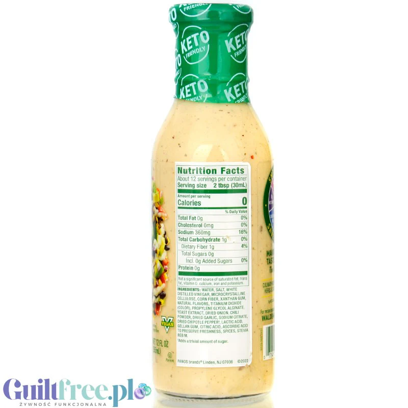 Walden Farms Keto Dressing, Chipotle Ranch - pikantny sos sałatkowy zero kukchni meksykańskiej - Image 3