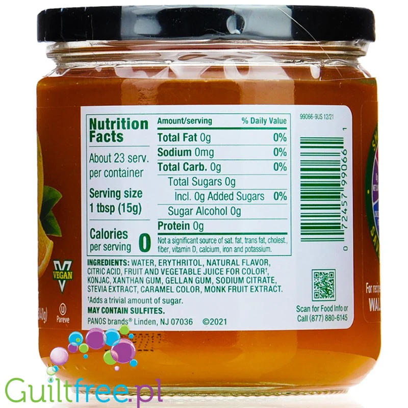 Walden Farms Orange Marmalade USA - marmolada pomarańczowa bez cukru i kcal ze stewią - Image 3