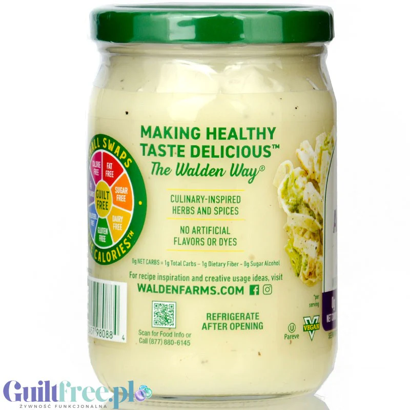 Walden Farms Alfredo Pasta Sauce - wegański sos do makaronu Alfredo zero kalorii, nowa wersja USA - Image 3