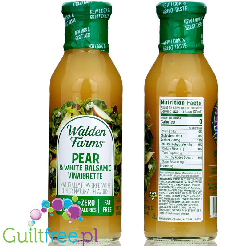 Walden Farms Vinaigrette, Pear & White Balsamic USA - 0kcal, dressing gruszkowy winegret ze stewią