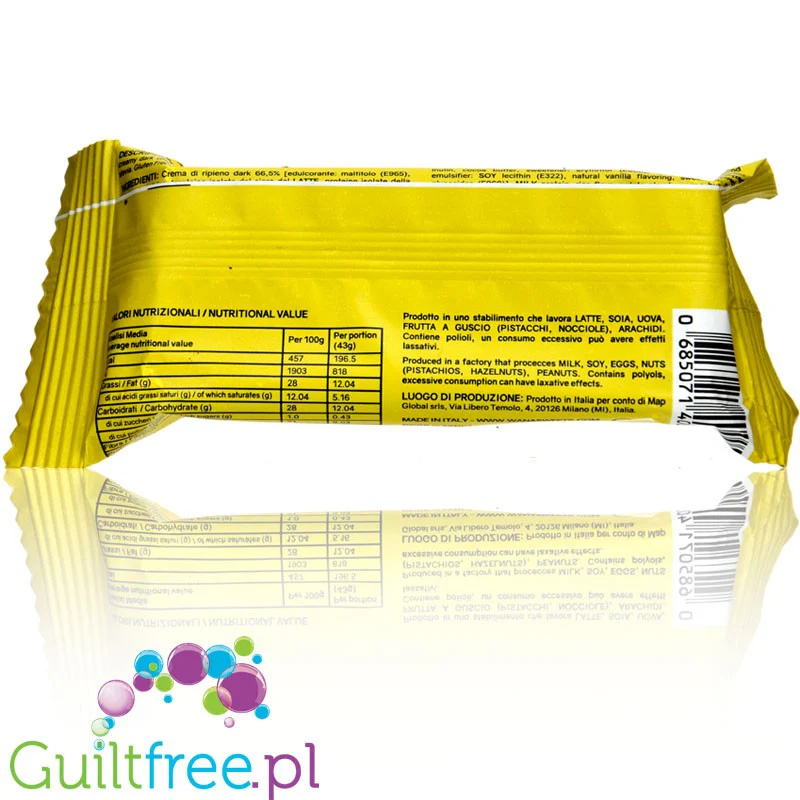 Wana WafAnd'Cream Dark Chocolate & Dark Chocolate Cream - bezglutenowy wafelek w czekoladzie z kremem proteinowym 12g białka - Image 3