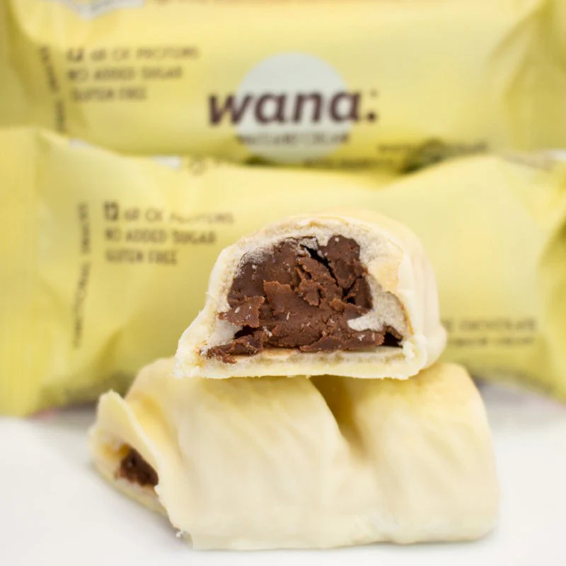 Wana WaffAnd'Cream White Chocolate & Gianduja Cream - bezglutenowy wafelek w czekoladzie z kremem proteinowym 12g białka - Image 2