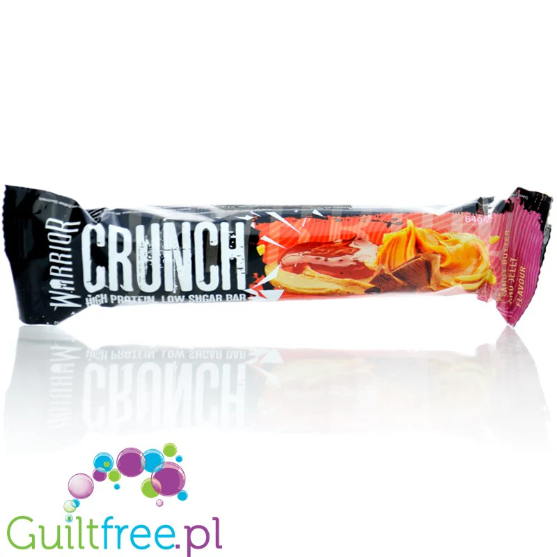 Warrior Crunch Peanut Butter & Jelly - baton 20g białka, Masło Orzechowe z Dżemem Truskawkowym - Image 2