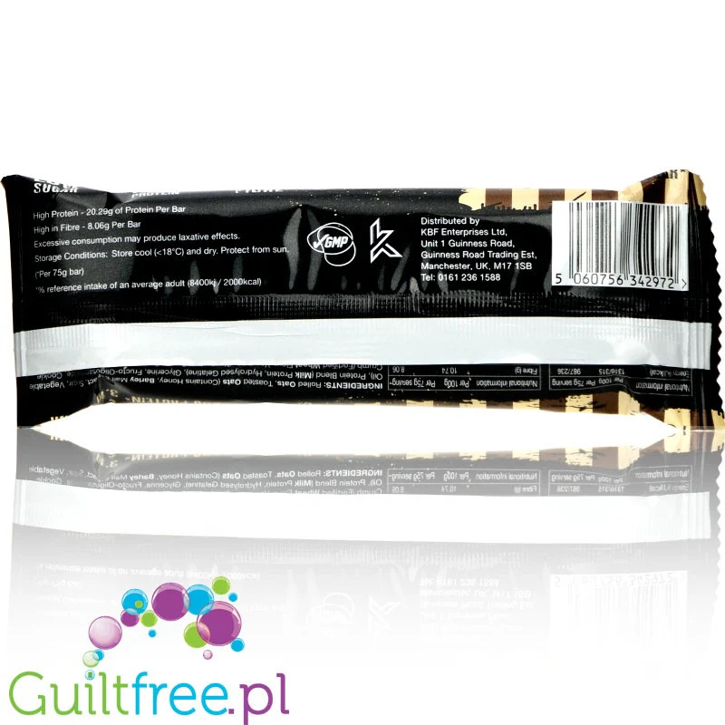 Warrior Raw Protein Flapjack Cookies & Cream - owsiany baton białkowy ultra mało cukru - Image 2