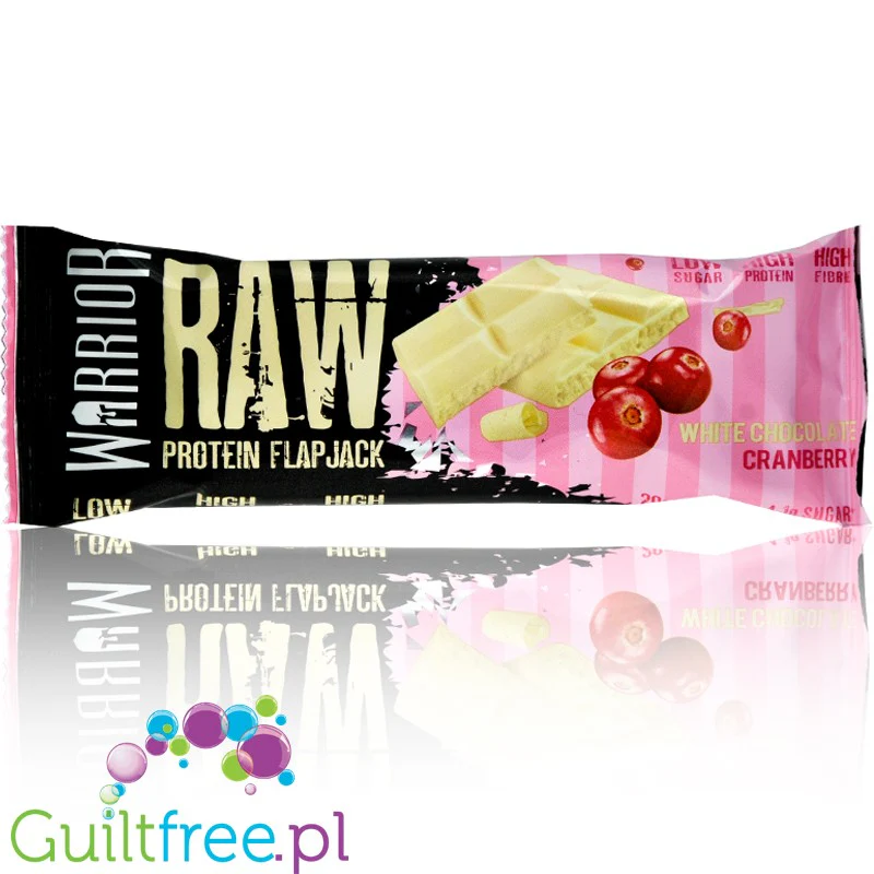 Warrior Raw Protein Flapjack White Chocolate Cranberry - owsiany baton proteinowy Biała Czekolada & Żurawina