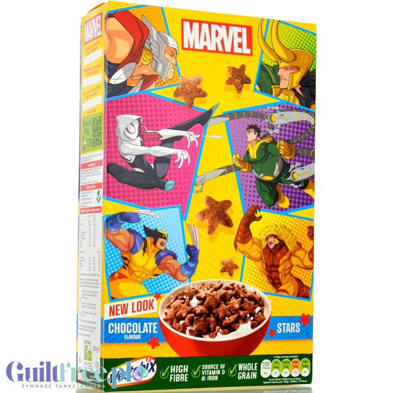 Weetabix Marvel Chocolate Stars - pełnoziarniste płatki śniadaniowe z żelazem i witaminami - Image 4