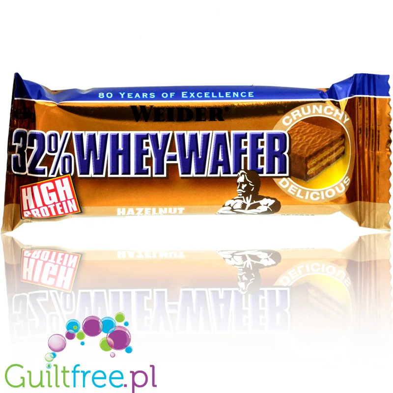 Weider 32% Whey-Wafer, Hazelnut - wafelek proteinowy z kremem orzechowym 32% białka - Image 2