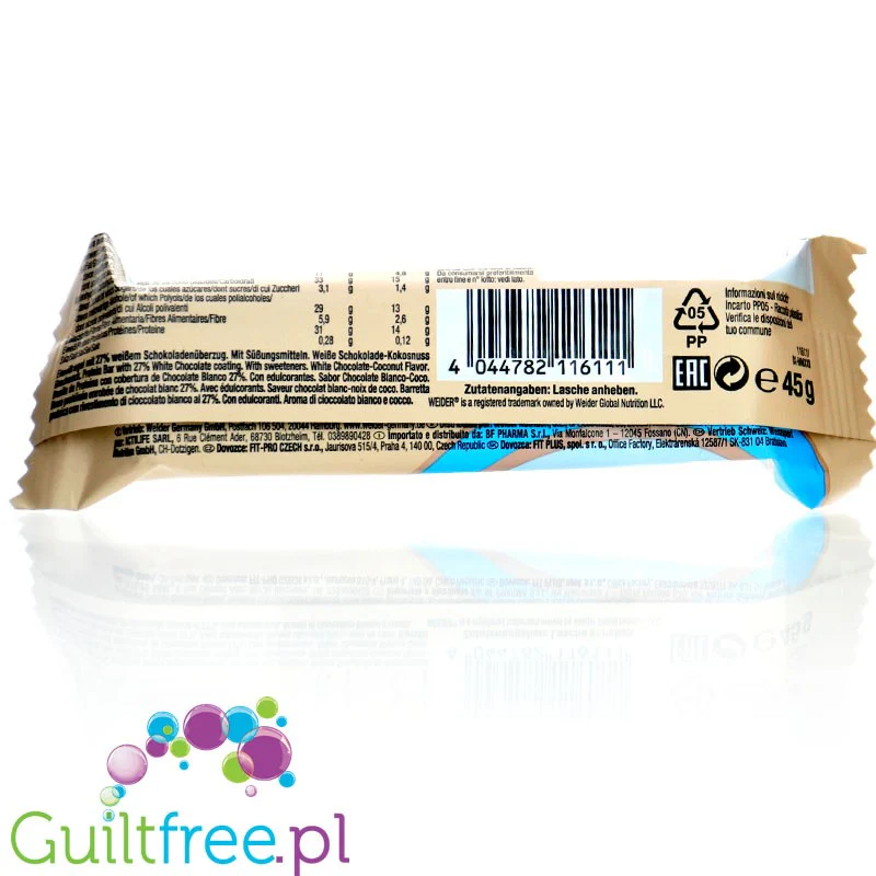 Weider Joe's Core Bar White Chocolate Coconut - baton proteinowy 176 kcal, Biała Czekolada & Kokos - Image 2