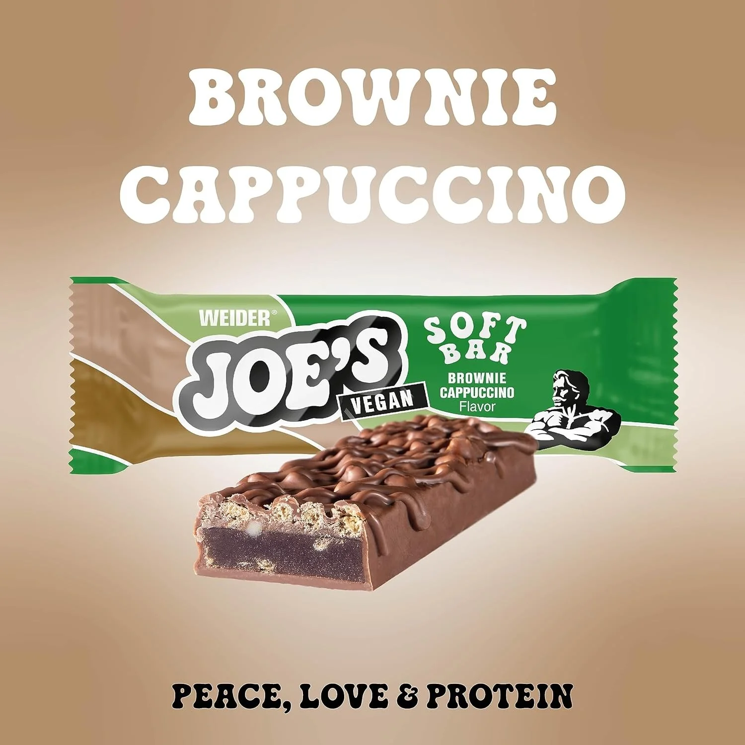 Weider Joe's Soft Bar Vegan Brownie Cappucino - wegański baton proteinowy 195 kcal i 15g białka - Image 3