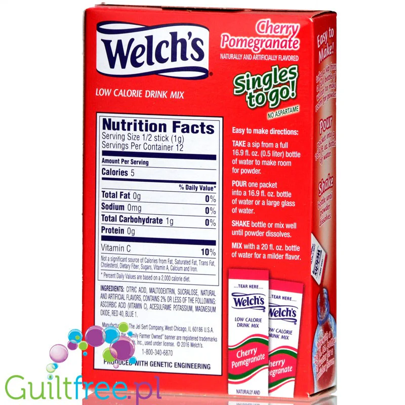 Welch's Cherry Pomegranate Singles to Go - saszetki bez cukru, napój instant, Wiśnia & Granat - Image 2