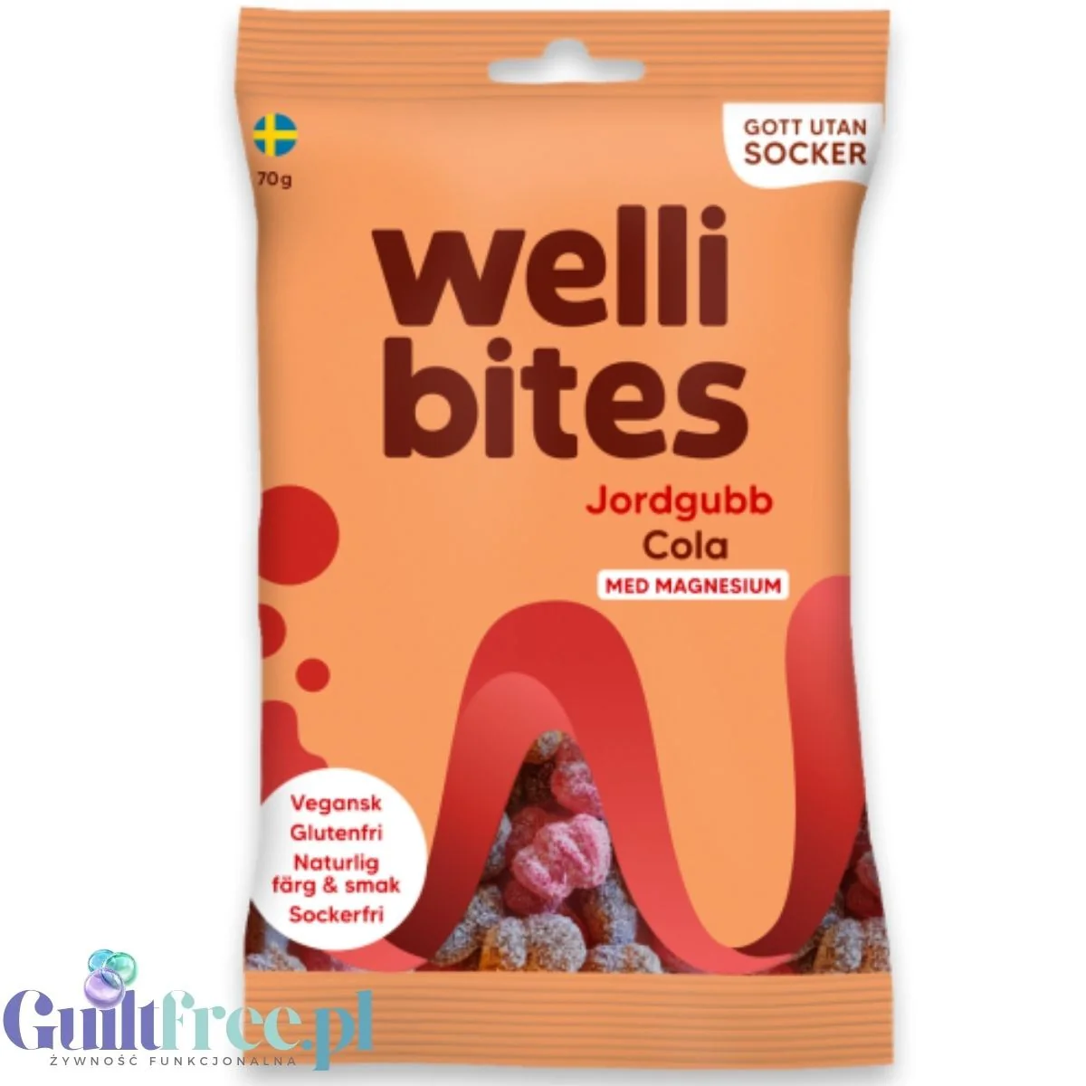 Wellibites Strawberry & Cola - wegańskie żelki bez cukru z magnezem, smak Cola & Truskawka - Image 3