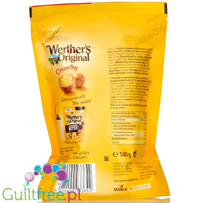 Werther's Original Blissful Caramel Bites Crunchy (CHEAT MEAL) - MEGA CHRUPS! kulki karmelowe nadziewane chrupkami karmelowymi - Image 2