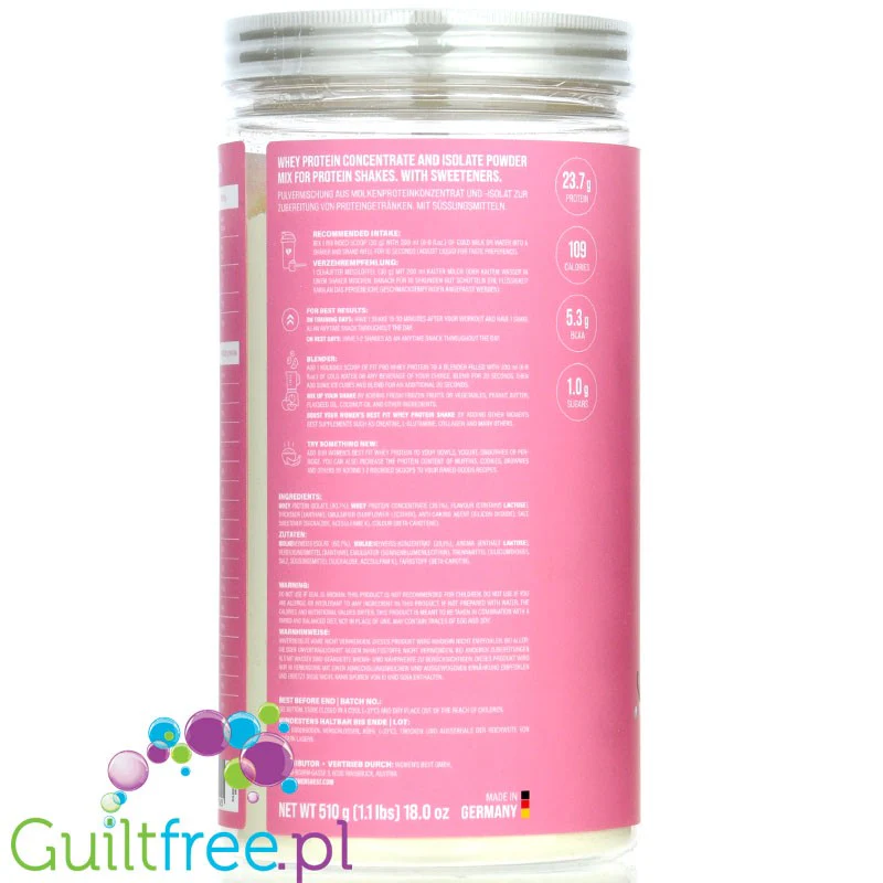 Women's Best Fit Pro Whey French Vanilla 0,51kg - odżywka białkowa dla kobiet z WPC & WPI, smak Wanilia - Image 4