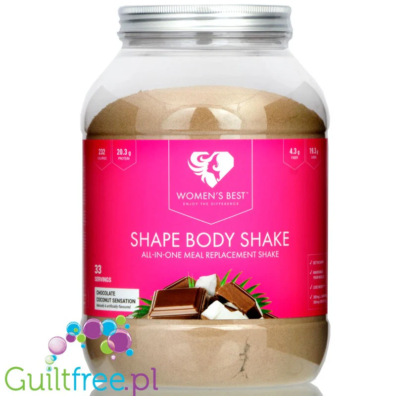 Women's Best Shape Body Shake Chocolate Coconut Sensation  - koktajl do kontroli masy ciała z Carnipure® i Nutriose®