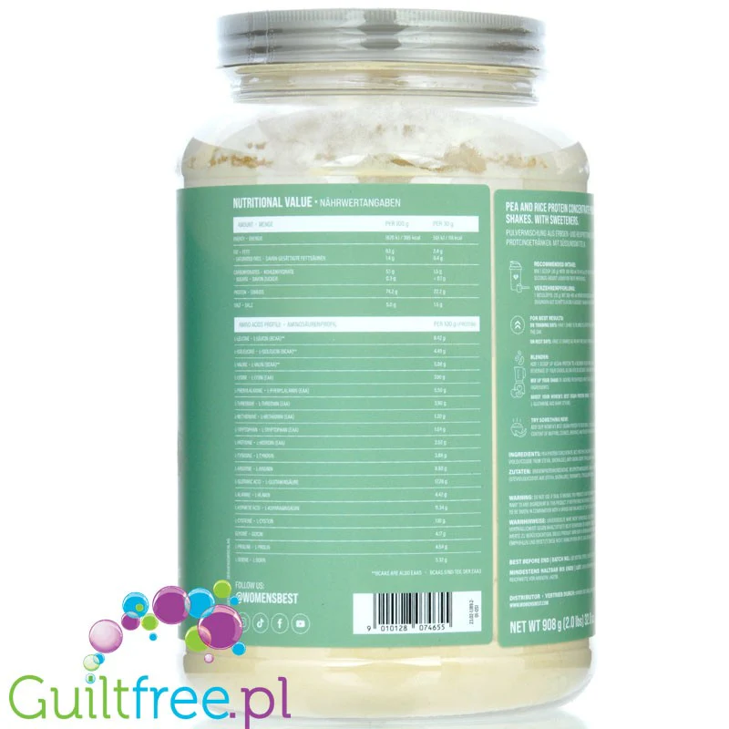 Women's Best Vegan Protein Vanilla - wegańska odżywka białkowa dla kobiet bez soi i glutenu - Image 5