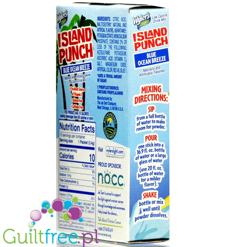 Wyler's Island Punch Blue Ocean Breeze - saszetki smakowe do wody bez cukru i kcal, smak Niebieska Malina - Image 2