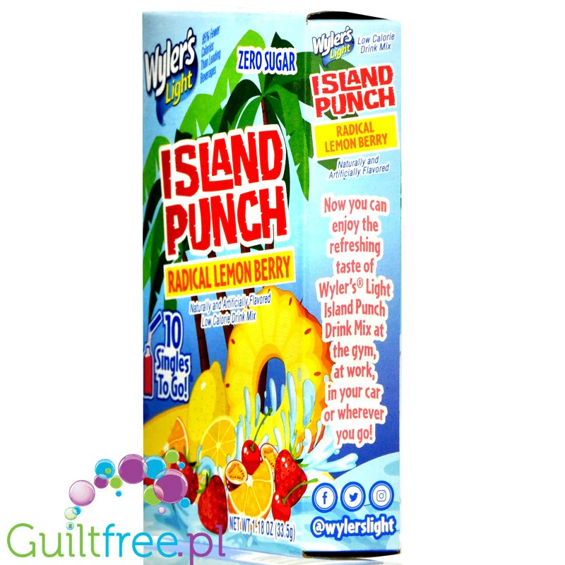 Wyler's Island Punch Fruity Red Punch - saszetki smakowe do wody bez cukru i kcal, smak Ananas, Wiśnie & Pomarańcze - Image 4
