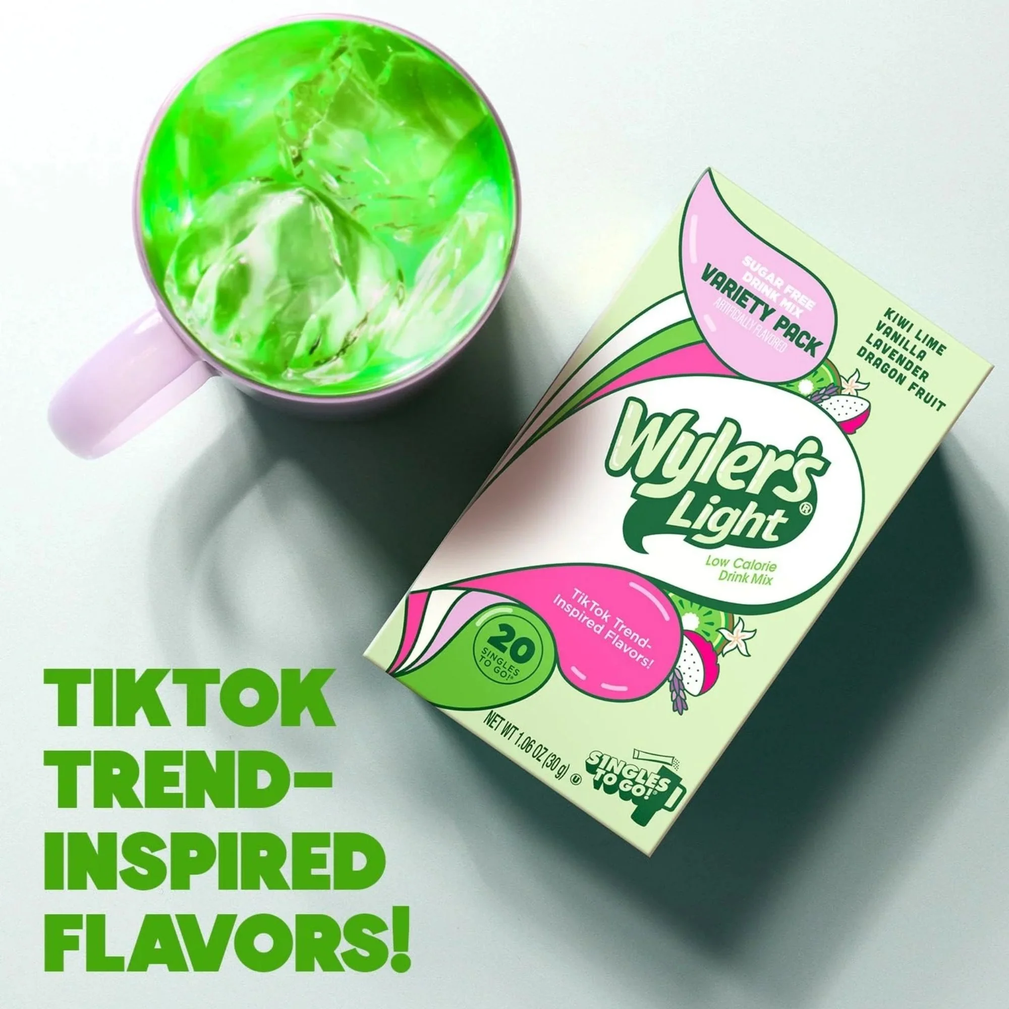 Wyler's Singles To Go 20' Kiwi Lime, Vanilla, Lavender, Dragon Fruit - unikatowe napoje w saszetkach bez cukru - Image 7