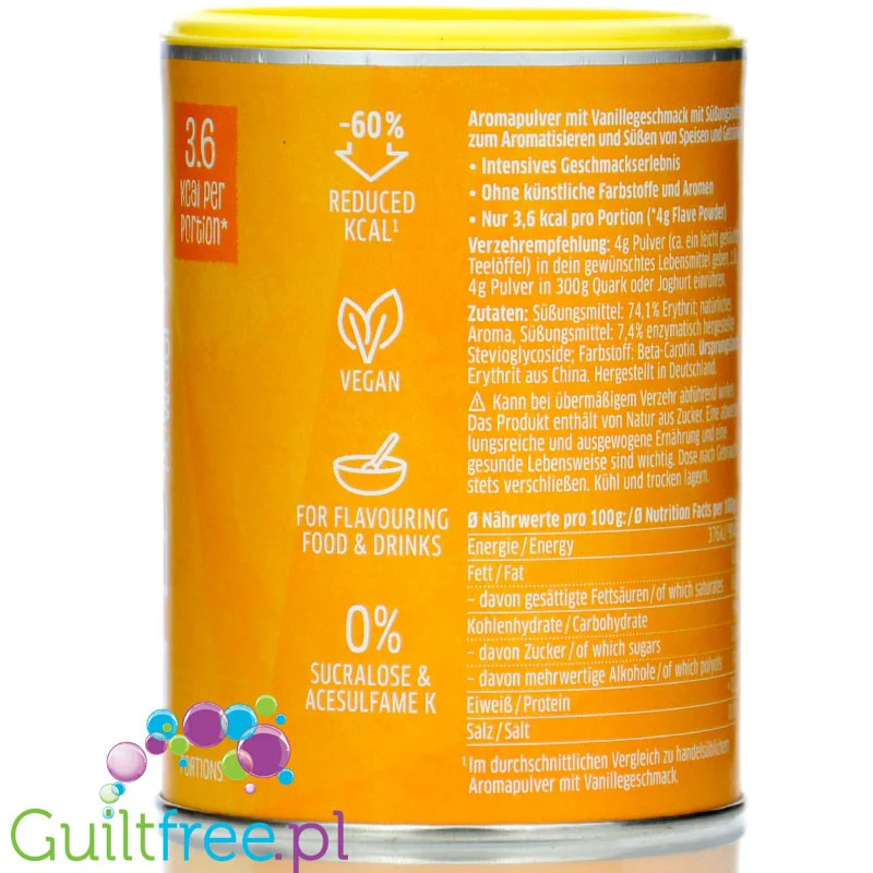 Xucker Flave Powder Vanilla - waniliowy aromat słodzący w proszku bez cukru, ze stewią i erytrolem - Image 4