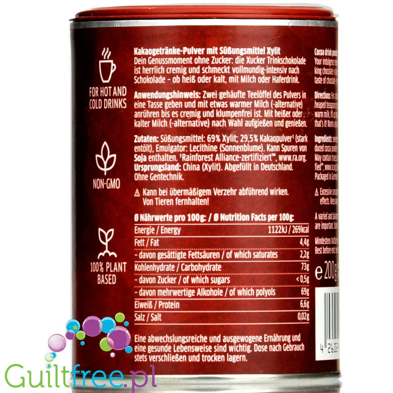 Xucker Hot Chocolate - gorąca czekolada bez cukru z ksylitolem, wegańska - Image 3
