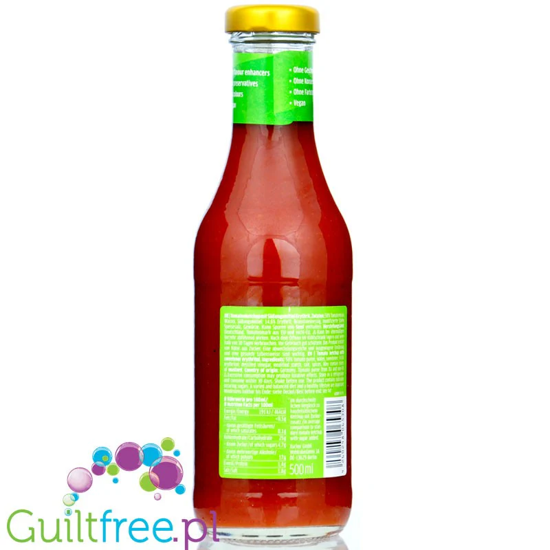 Xucker Light Ketchup mit Erythrit 46kcal - keczup bez cukru słodzony erytrolem, 55% mniej kalorii - Image 2