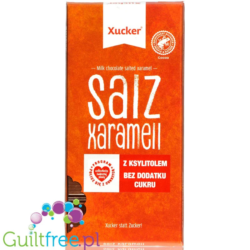 Xucker Milk Salted Caramel - mleczna czekolada bez dodatku cukru z solonym karmelem słodzona fińskim ksylitolem