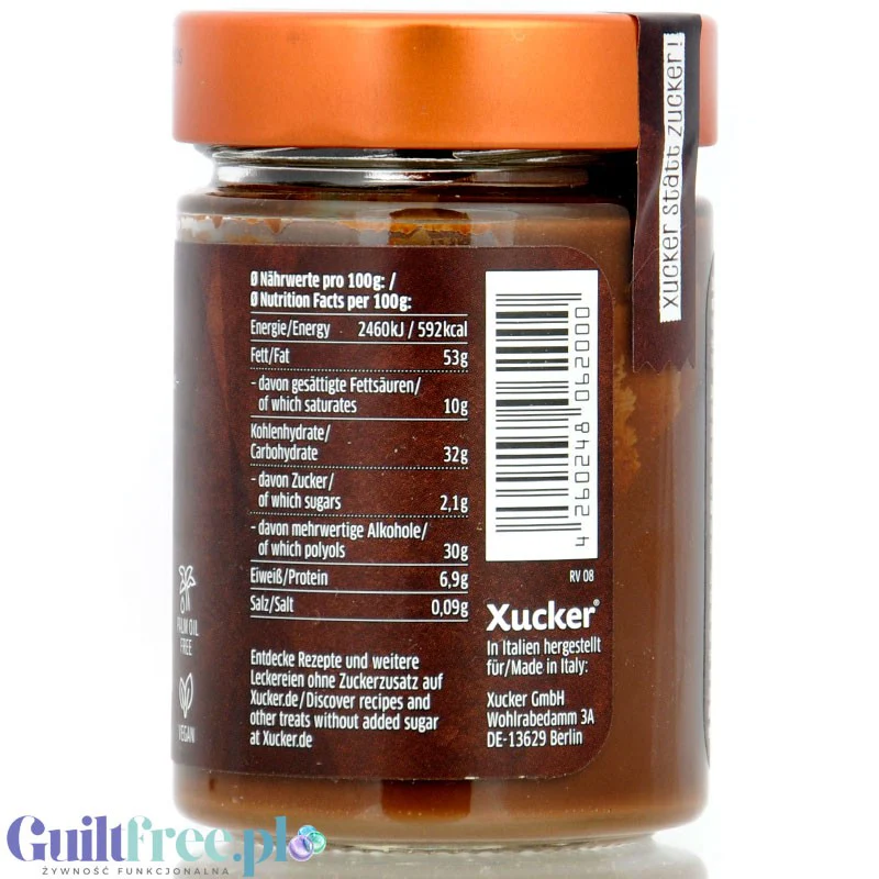 Xucker Nuss Nougat Creme - wegański krem czekoladowo-nugatowy bez cukru tylko z ksylitolem - Image 3