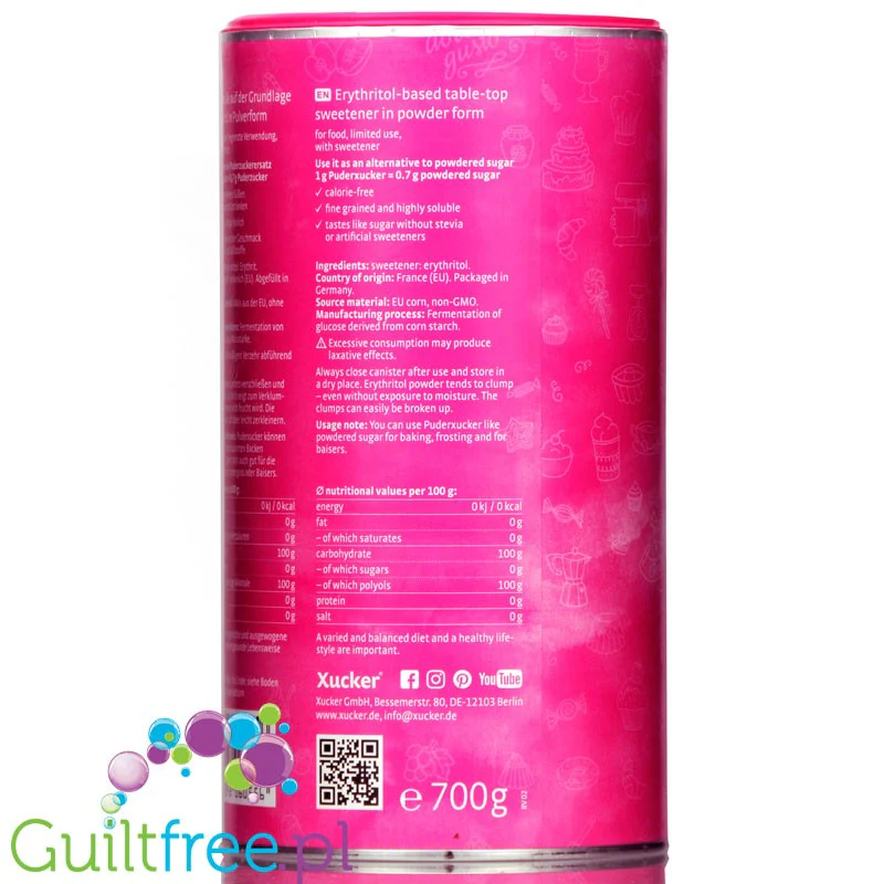 Xucker Puder 100% europejski erytrol jak cukier puder bez kcal - Image 2