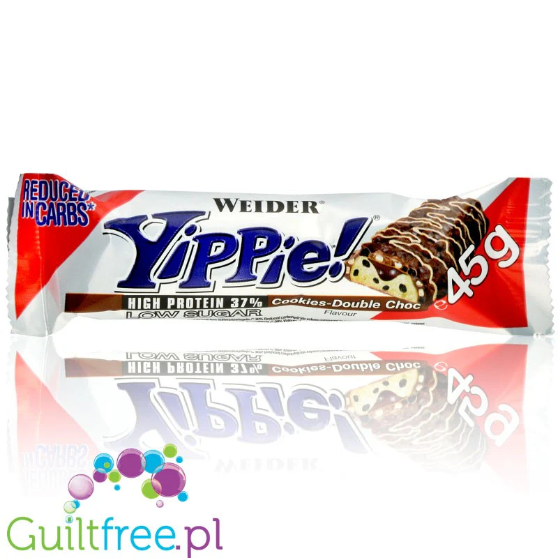 Yippie! Bar Cookies Double Choc 45g, baton proteinowy Ciasteczko & Czekolada