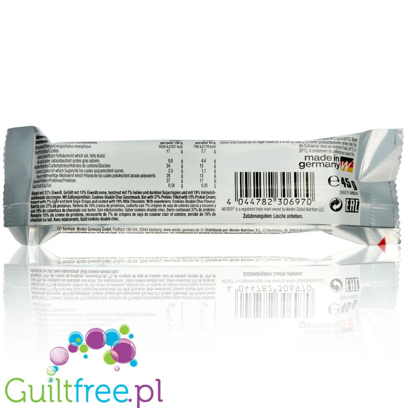 Yippie! Bar Cookies Double Choc 45g, baton proteinowy Ciasteczko & Czekolada - Image 3