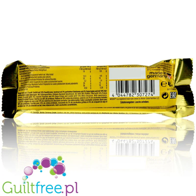 Yippie! Bar Peanut-Caramel 45g, baton proteinowy Karmel & Orzechy Ziemne - Image 3