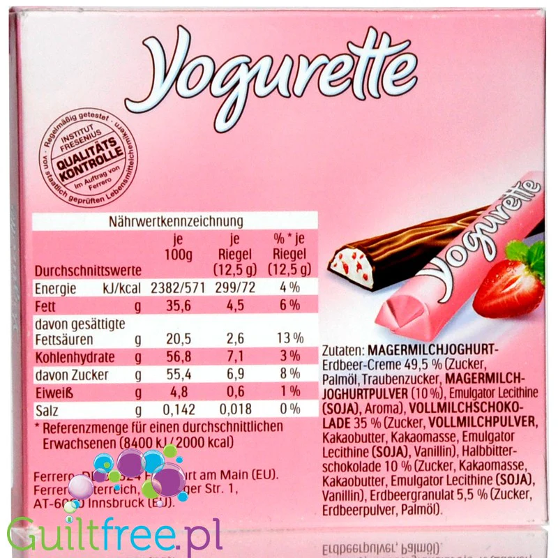 Yogurette  Erdbeeren (CHEAT MEAL) - batonik czekoladowy z masą jogurtową z truskawkami - Image 3