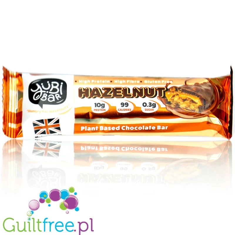 YuBi Bar Protein Bar Hazelnut 99kcal - wegański baton proteinowy bez cukru 10g białka