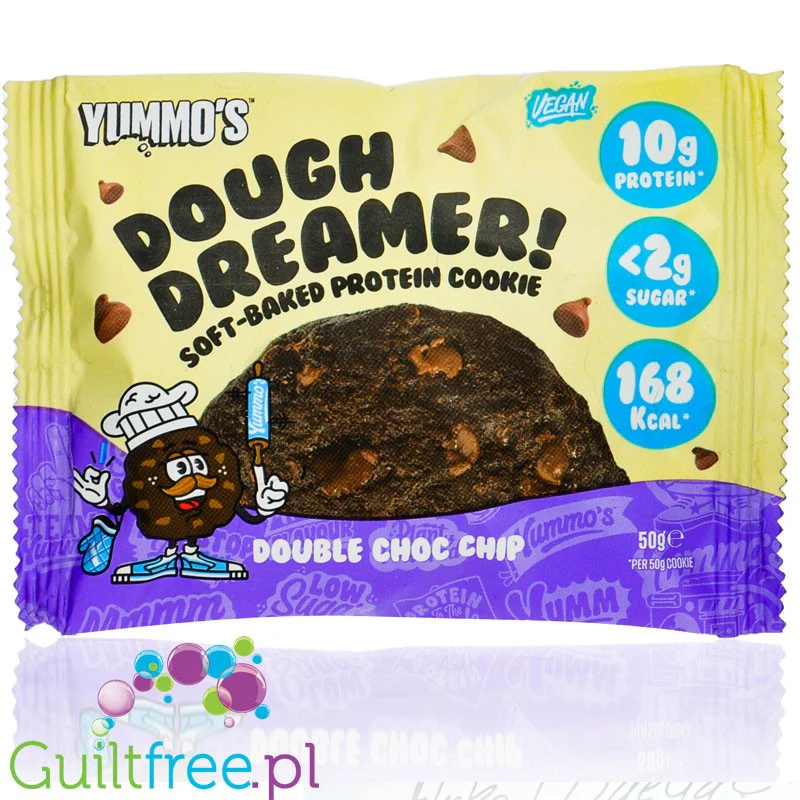 Yummo's Dough Dreamer Protein Cookie Double Choc Chip - wegańskie ciastko proteinowe bez dodatku cukru 10g białka