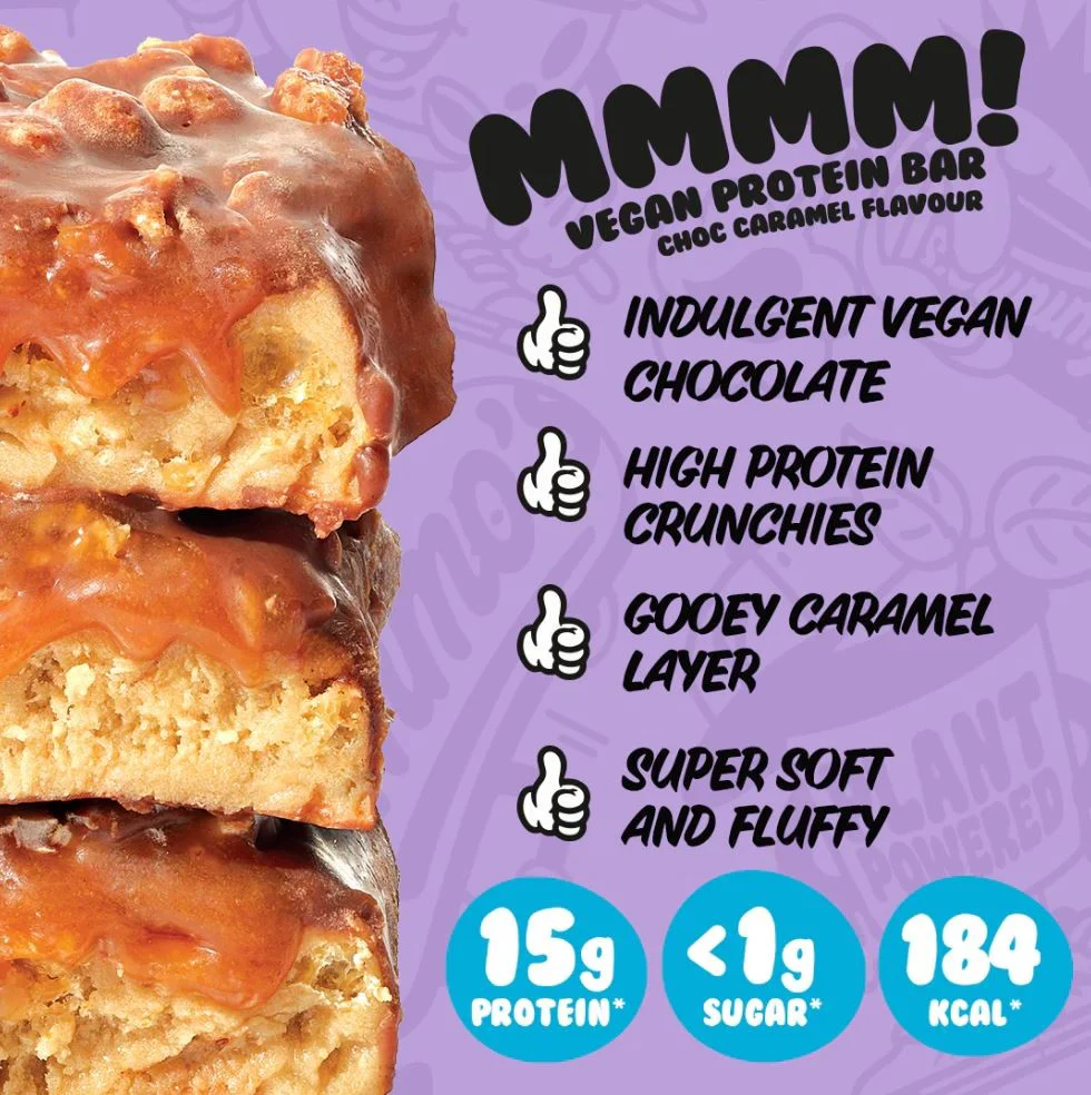 Yummo's Vegan Protein Bar Choc Caramel - wegański baton proteinowy 184kcal i 15g białka - Image 4