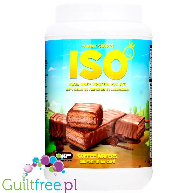 Yummy Sports ISO 100% WPI Coffee Crizp (Caffee Wafers) - odżywka białkowa WPI, 27g białka & 112kcal