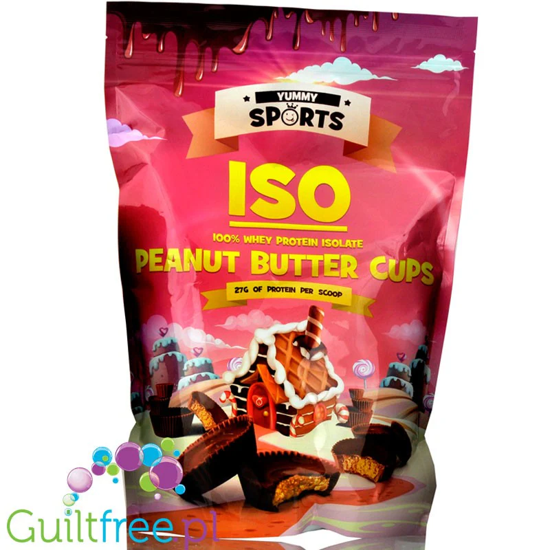 Yummy Sports ISO 100% WPI Peanut Butter Cups - odżywka białkowa, smak Miseczki z Masłem Orzechowym, 27g białka & 112kcal - Image 4