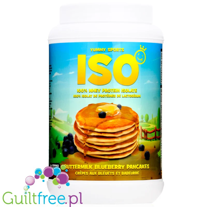 Yummy Sports ISO Buttermilk Blueberry Pancakes - odżywka białkowa WPI, 27g białka & 112kcal