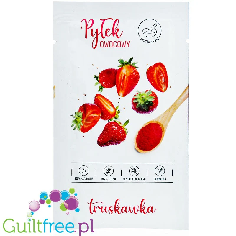 Zdrowo Posypane, Pyłek Owocowy Truskawka - liofilizowany puder 100% owoców