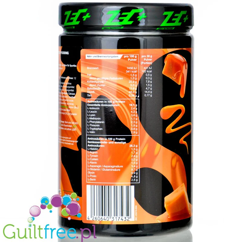 Zec+ Tasty Protein Pudding Caramel - deser białkowy z BCAA i witaminami 0,36KG - Image 3