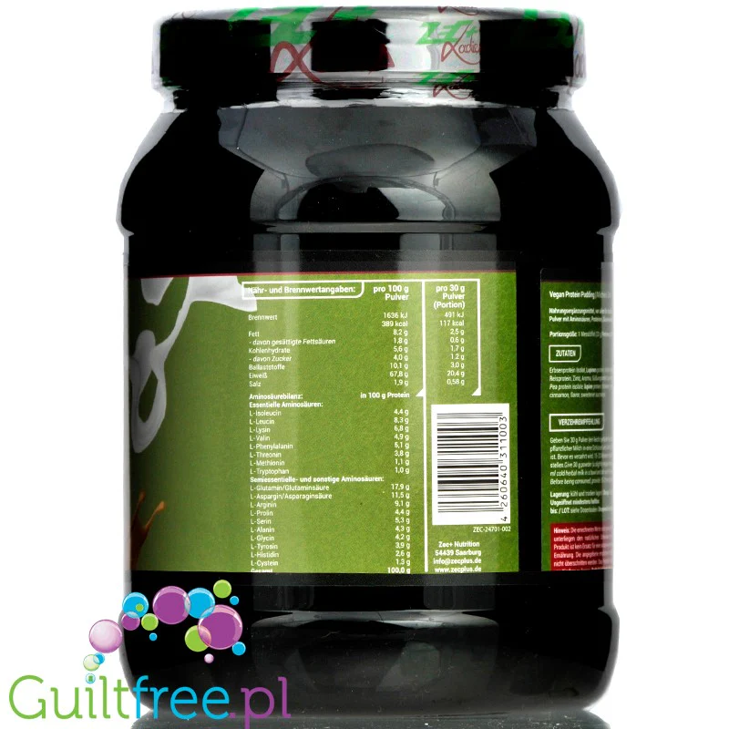 Zec+ Ladies Vegan Protein Pudding Vanilla - wegański deser białkowy instant - Image 2