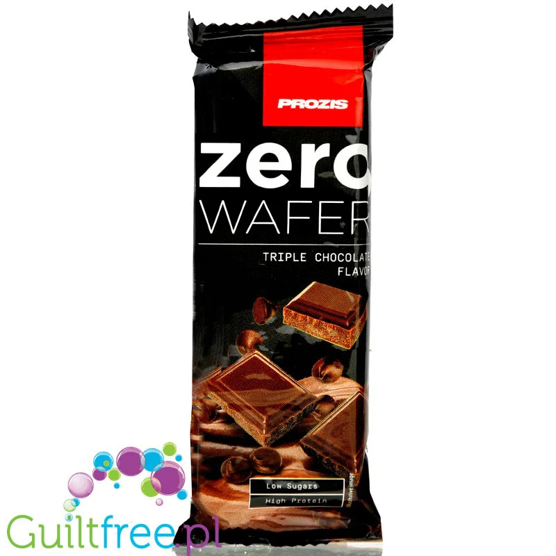 Prozis Zero Wafer Triple Chocolate - wafelek bez dodatku cukru w ciemnej czekoladzie z proteinowym kremem czekoladowym