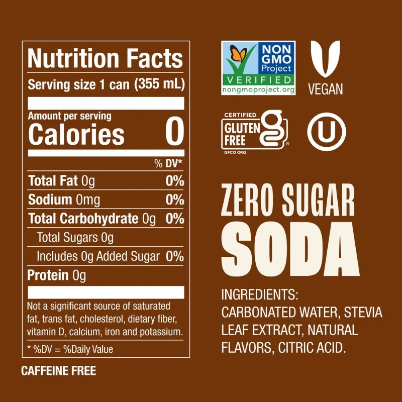 Zevia Creamy Root Beer - napój korzenno waniliowy ze stewią bez kcal - Image 4