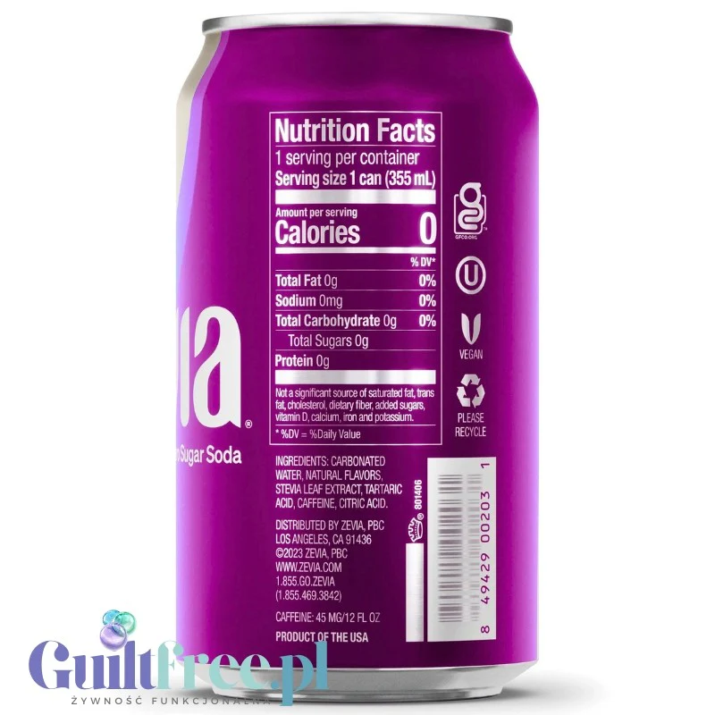 Zevia Cran-Raspberry - 100% naturalna maliniada żurawinowa bez kalorii ze stewią - Image 2
